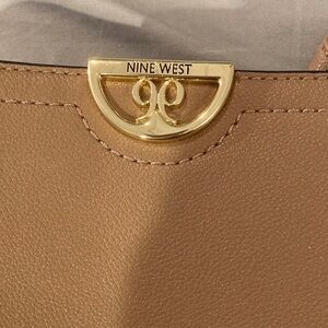 Nine West Tan Shoulder Bag with Gold Accent